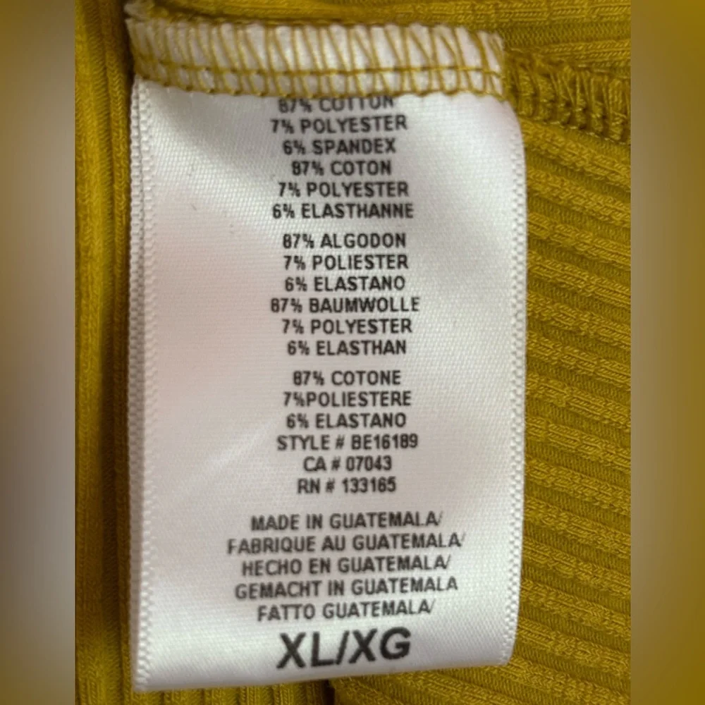 Anthropologie eri + ali Yellow Ribbed Mock Neck Tank Top - Size XL - Picture 4 of 4